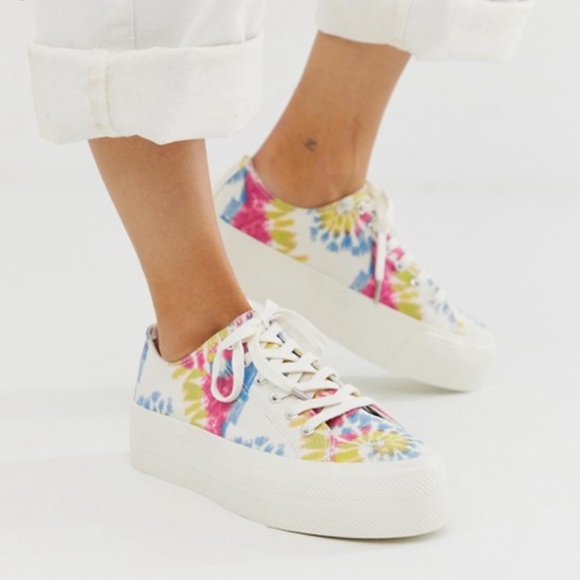 Pull&Bear Shoes - Pull&Bear Flatform Tie-Dye Sneakers